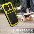 R-JUST Pancerne Etui Metal Szkło do iPhone 12 Mini żółte