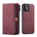 Etui Pokrowiec Portfel CASEME do iPhone 12 Mini czerwony/bordowy