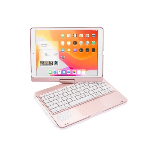 Podświetlana Obrotowa Klawiatura TouchPad iPad Pro 10.5 / Air 10.5 złoty róż
