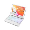Podświetlana Obrotowa Klawiatura TouchPad iPad 10.2 7/8 srebrna