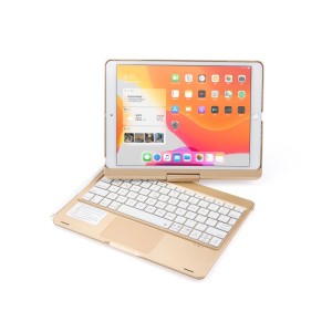 Podświetlana Obrotowa Klawiatura TouchPad do iPad 10.2 7/8/9 złota