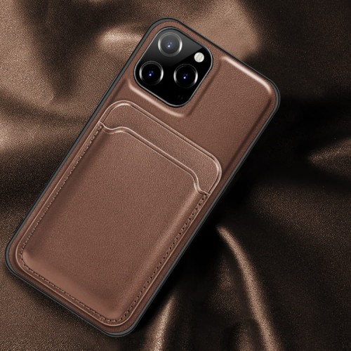 MUTURAL Etui + Magnetyczny portfel do iPhone 12 Mini brązowy