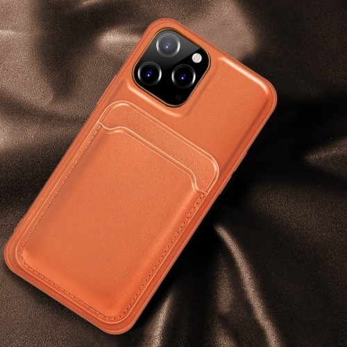 MUTURAL Etui + Magnetyczny portfel do iPhone 12 Mini pomarańczowe