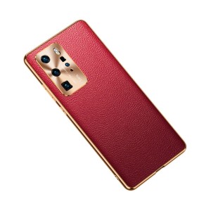 Skórzane Etui do Huawei P40 Pro czerwone