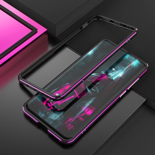 Metalowa Ramka Etui do Huawei P40 Pro czarno-fioletowa