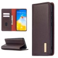 Magnetyczne Skórzane Etui Portfel do Huawei P40 Pro brązowe