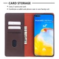 Magnetyczne Skórzane Etui Portfel do Huawei P40 Pro brązowe