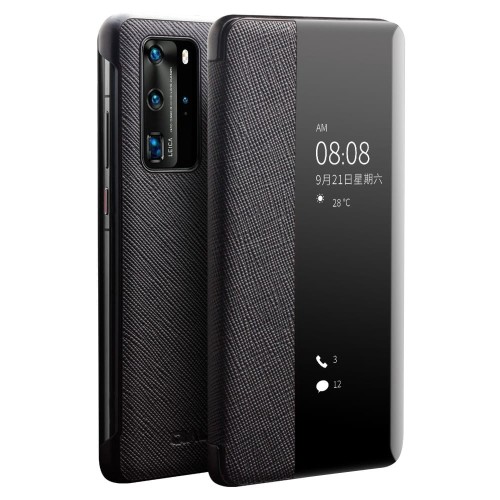 Skórzany Pokrowiec Smart Cover QIALINO do Huawei P40 Pro czarny