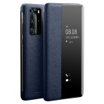 Skórzany Pokrowiec Smart Cover QIALINO do Huawei P40 Pro granatowe