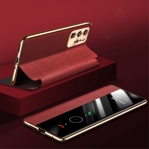 XOOMZ Skórzany Pokrowiec Smart Cover do Huawei P40 Pro czerwony
