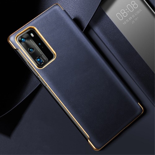 XOOMZ Skórzany Pokrowiec Smart Cover do Huawei P40 Pro granatowe