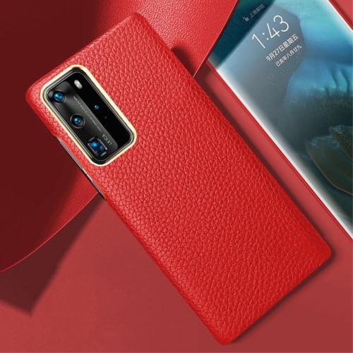 XOOMZ Skórzane Etui Plecki do Huawei P40 Pro czerwone