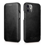 iCarer Skórzane Etui  Pokrowiec iPhone 12 /  12 Pro czarny