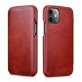 iCarer Skórzane Etui Pokrowiec iPhone 12 / 12 Pro czerwony