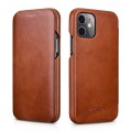 iCarer Skórzane Etui Pokrowiec iPhone 12 / 12 Pro brązowy