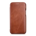 iCarer Skórzane Etui Pokrowiec iPhone 12 / 12 Pro brązowy