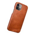 iCarer Skórzane Etui Pokrowiec iPhone 12 / 12 Pro brązowy