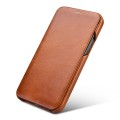 iCarer Skórzane Etui Pokrowiec iPhone 12 / 12 Pro brązowy