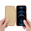 iCarer Skórzane Etui Pokrowiec iPhone 12 / 12 Pro brązowy