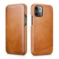 iCarer Skórzane Etui Pokrowiec iPhone 12 / 12 Pro brązowy jasny
