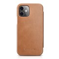 iCarer Skórzane Etui Pokrowiec iPhone 12 / 12 Pro brązowy jasny