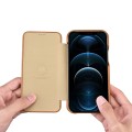 iCarer Skórzane Etui Pokrowiec iPhone 12 / 12 Pro brązowy jasny