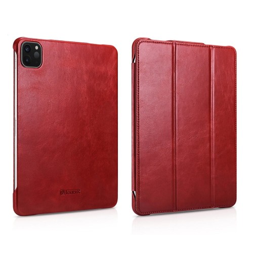 Skórzane Etui ICARER do iPad Pro 11 2021 czerwone