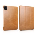 Skórzane Etui ICARER do iPad Pro 12.9 2021 brązowe jasne