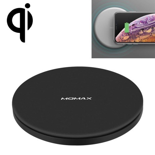MOMAX 15W Szybka Ładowarka Bezprzewodowa do iPhone, Galaxy, Huawei, XIAOMI - czarna