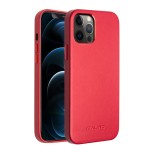 Skórzane Etui Plecki Obudowa QIALINO iPhone 12 Pro Max czerwone