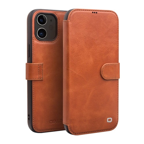 QIALINO Biznesowe Skórzane Etui Pokrowiec iPhone 12 Pro Max brązowe