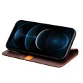 Skórzane Etui Pokrowiec QIALINO do iPhone 12 / iPhone 12 Pro brązowe