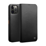 Skórzane Etui Pokrowiec QIALINO do iPhone 12  / iPhone 12 Pro czarne