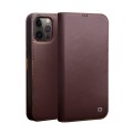 Skórzane Etui Pokrowiec QIALINO do iPhone 12 Pro Max brązowe