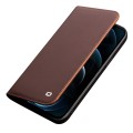 Skórzane Etui Pokrowiec QIALINO do iPhone 12 Pro Max brązowe