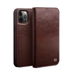 QIALINO Eleganckie Skórzane Etui Pokrowiec do iPhone 12/ iPhone 12 Pro brązowe
