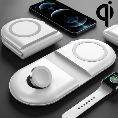 MagSafe Składana Ładowarka Bezprzewodowa 15W do Apple iPhone AirPods, Apple Watch biała