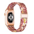 Piękna Bransoleta Żywica Stal Nierdzewna do Apple Watch 42mm/44mm czerwona