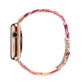 Piękna Bransoleta Żywica Stal Nierdzewna do Apple Watch 42mm/44mm czerwona