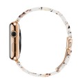 Piękna Bransoleta Żywica Stal Nierdzewna do Apple Watch 38mm/40mm nugat