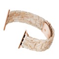 Piękna Bransoleta Żywica Stal Nierdzewna do Apple Watch 42mm/44mm jedwabno-biała