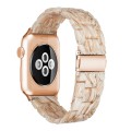Piękna Bransoleta Żywica Stal Nierdzewna do Apple Watch 38mm/40mm jedwabno-biała