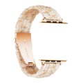 Piękna Bransoleta Żywica Stal Nierdzewna do Apple Watch 38mm/40mm jedwabno-biała