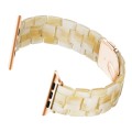 Piękna Bransoleta Żywica Stal Nierdzewna do Apple Watch 42mm/44mm ivory