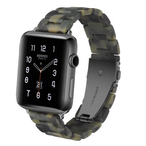 Piękna Bransoleta Żywica Stal Nierdzewna do Apple Watch 42mm/44mm zielona army green