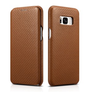 Etui Skórzany Pokrowiec ICARER Samsung Galaxy S8 brązowy jasny