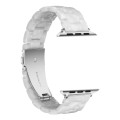 Piękna Bransoleta Żywica Stal Nierdzewna do Apple Watch 42mm/44mm perłowa