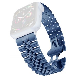 Piękna Bransoleta ze Stali Nierdzewnej do Apple Watch 42mm/44mm niebieska