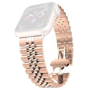 Piękna Bransoleta ze Stali Nierdzewnej do Apple Watch 42mm/44mm złoty różowy