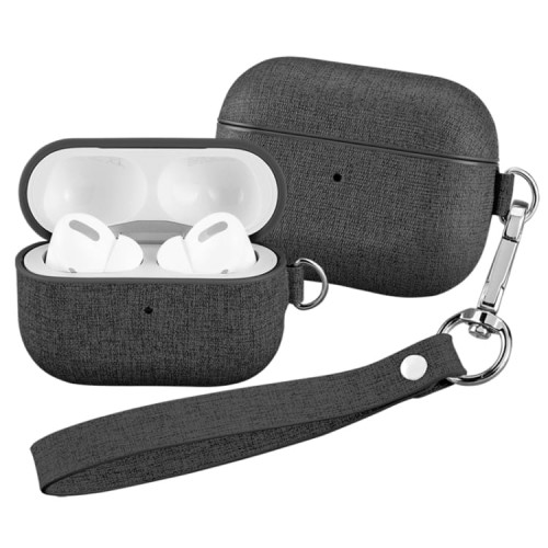 MOMAX Piękne Etui z Paskiem do AirPods Pro szare ciemne